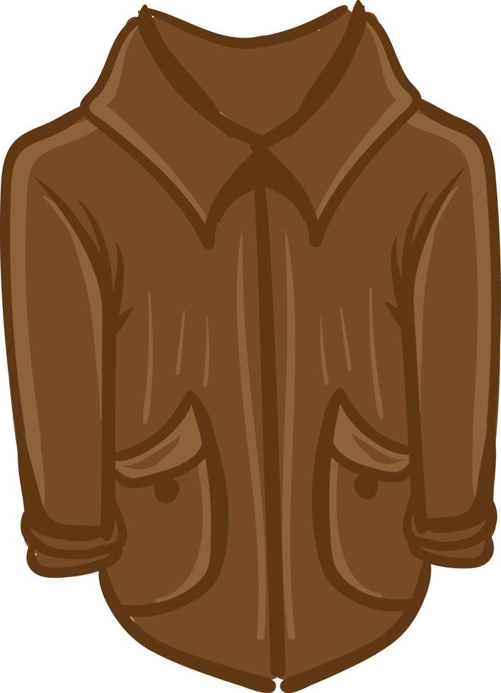 Brown jacket, illustration, vector on white background.