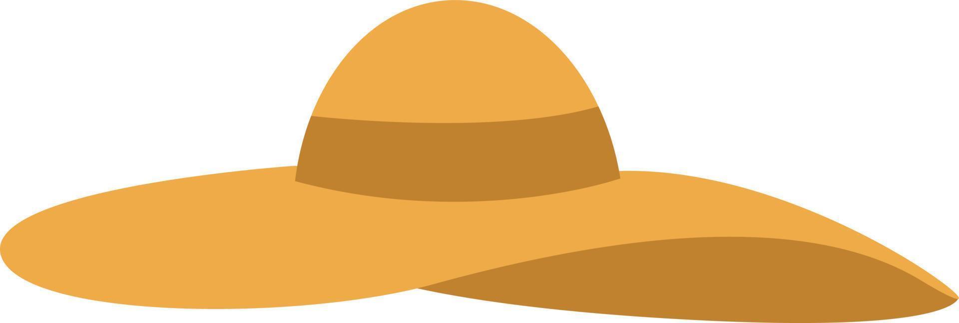 Broad brim hat, illustration, vector on white background.