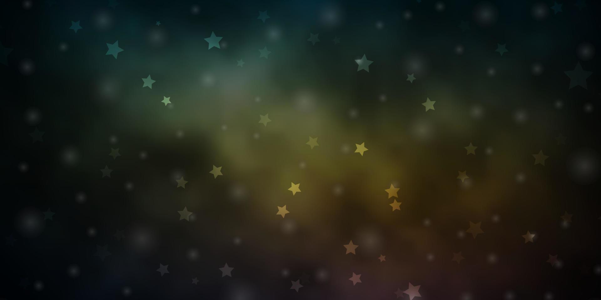 Dark Blue, Yellow vector pattern with abstract stars.