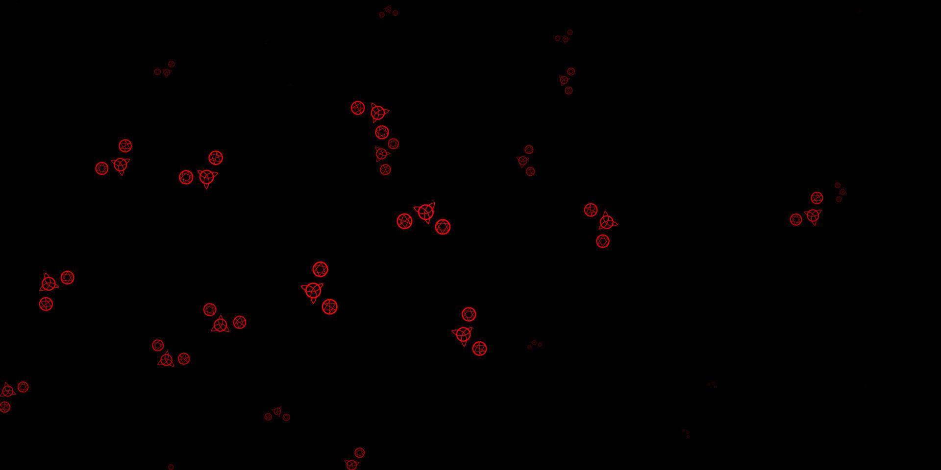 Dark Red vector texture with religion symbols.