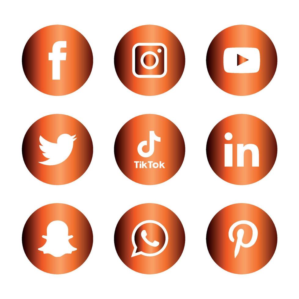 Social media icons set Logo Vector Illustrator