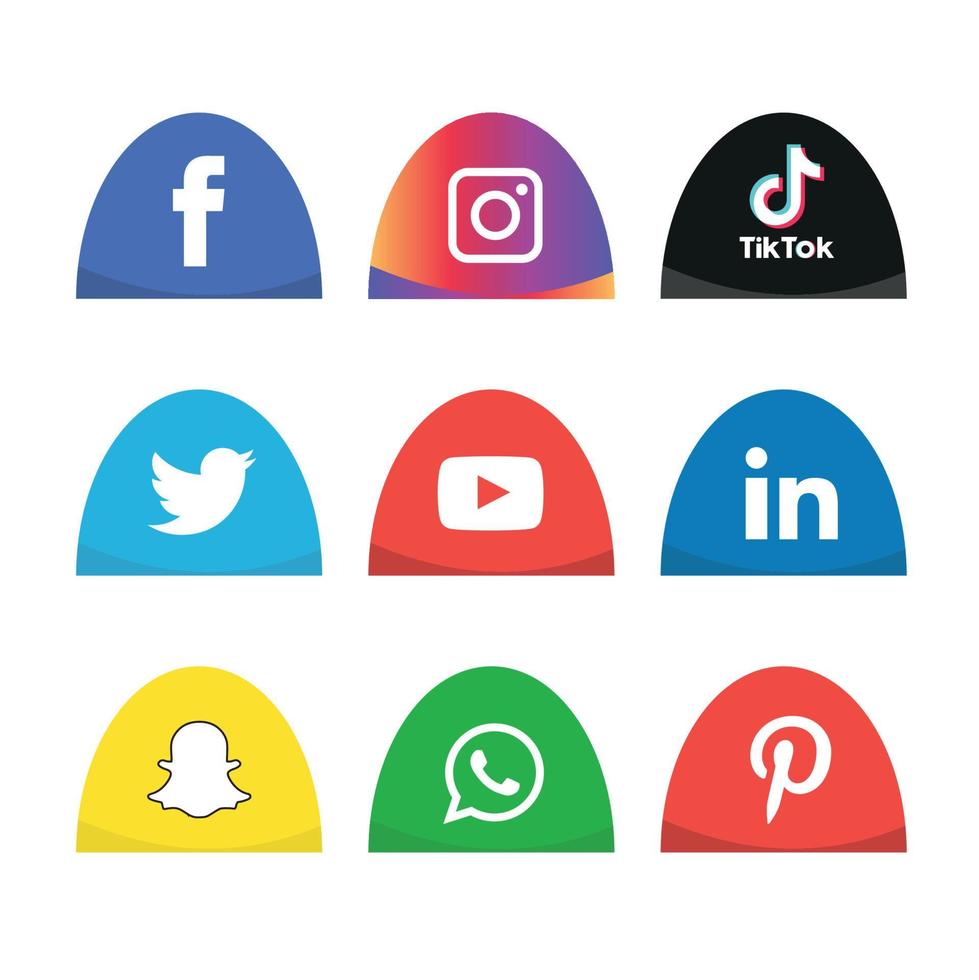 Social media icons set Logo Vector Illustrator