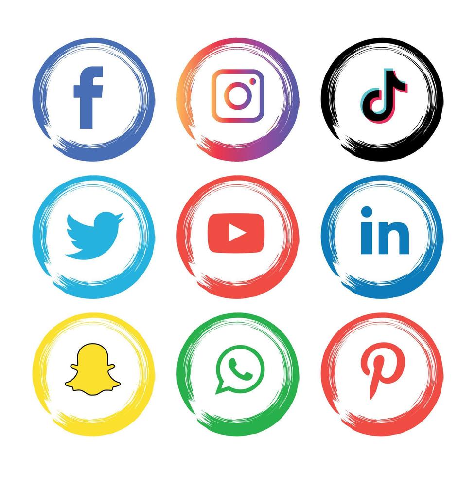 iconos de redes sociales establecer logo vector ilustrador