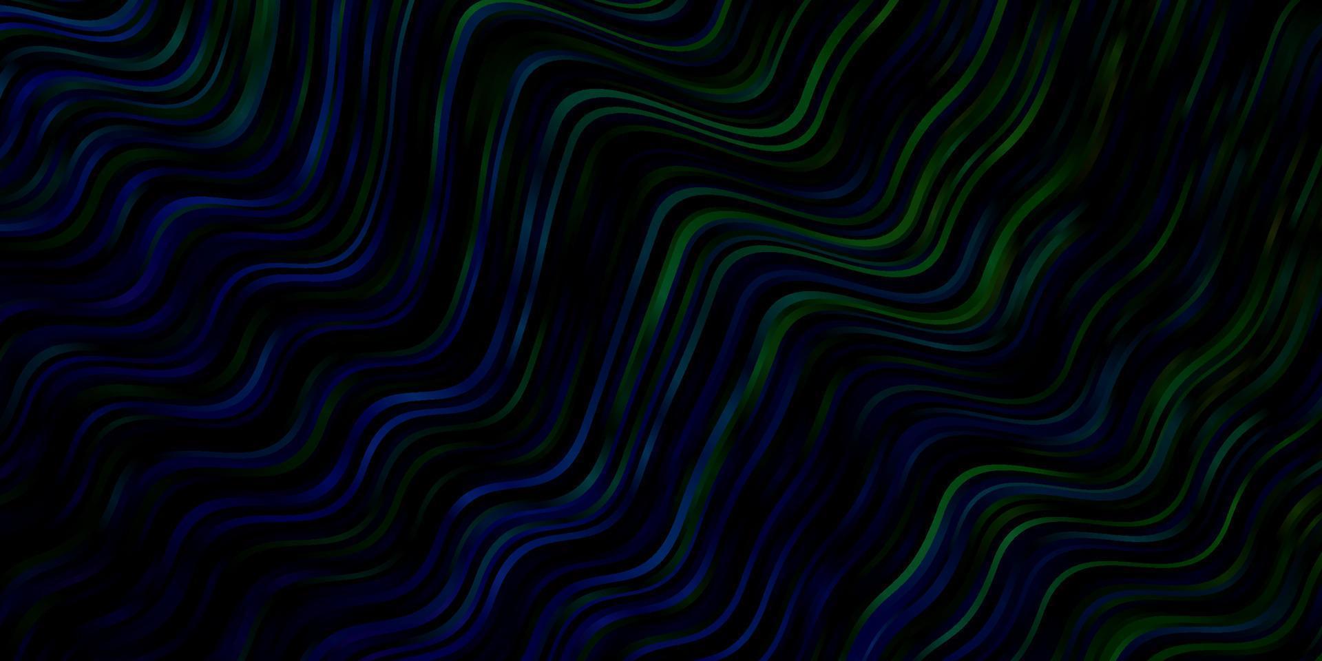 patrón de vector azul claro, verde con líneas curvas.