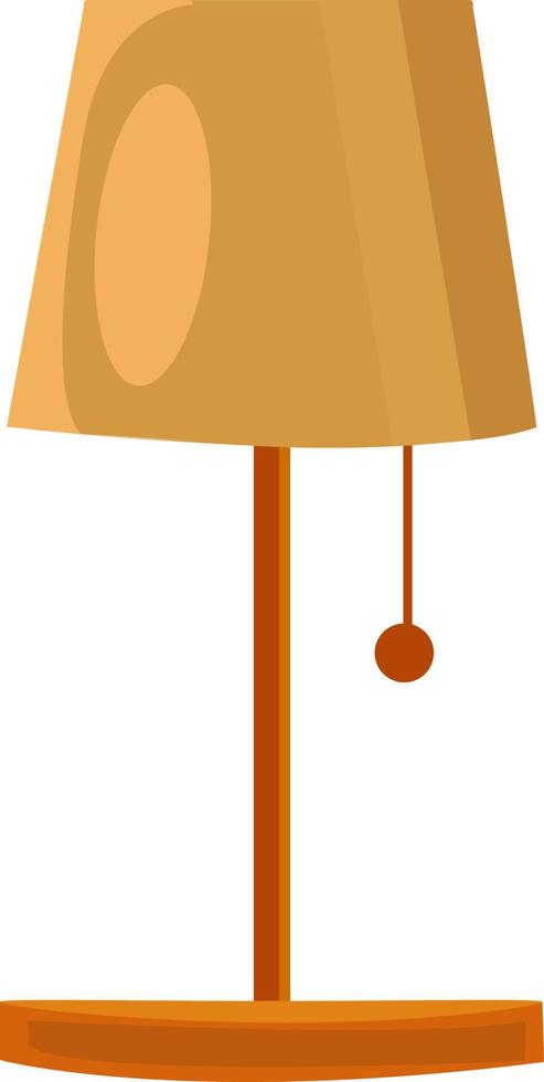 Golden lamp ,illustration, vector on white background.
