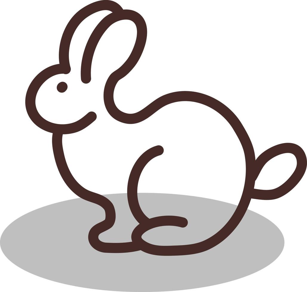 Small brown rabbit, illustration, vector on a white background.