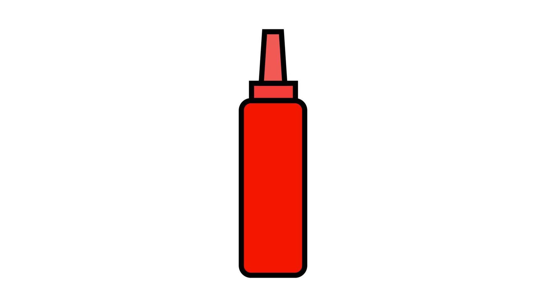 salsa de tomate sobre fondo blanco, ilustración vectorial. ketchup rojo, condimento de comida rápida. salsa para aderezar alimentos. hamburguesa jugosa y papas fritas con ketchup. Bocadillo rapido vector