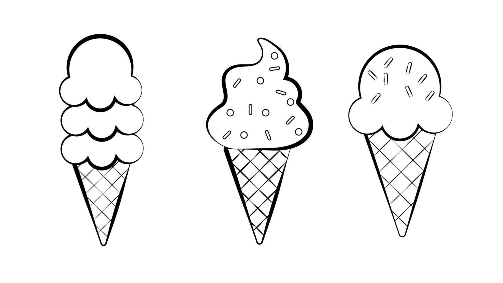 conjunto de iconos de helado, como parfait, yogur helado, helado, vainilla, chocolate vector