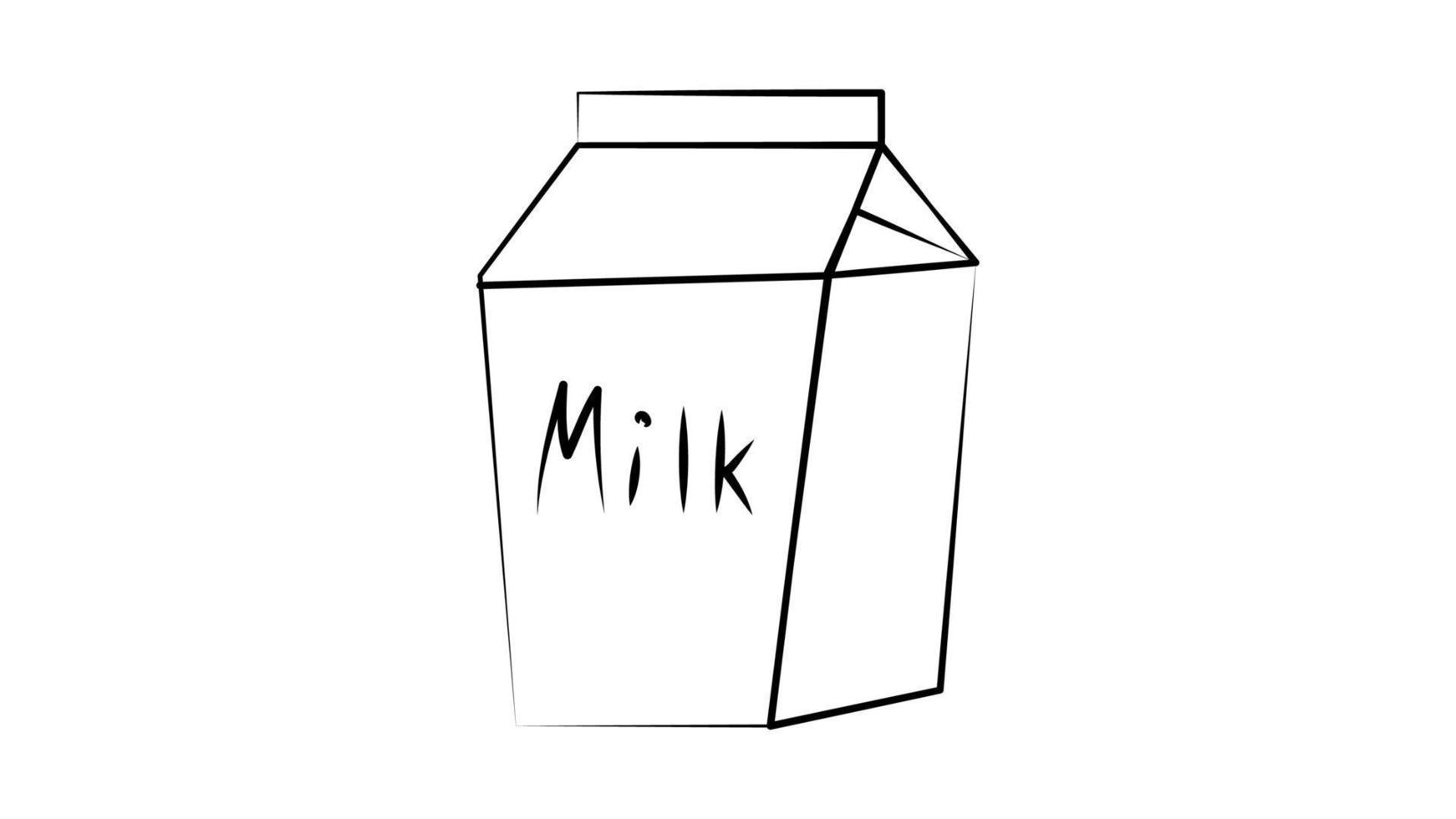 ilustración vectorial de caja de cartón de leche, icono de paquete de papel lácteo vector