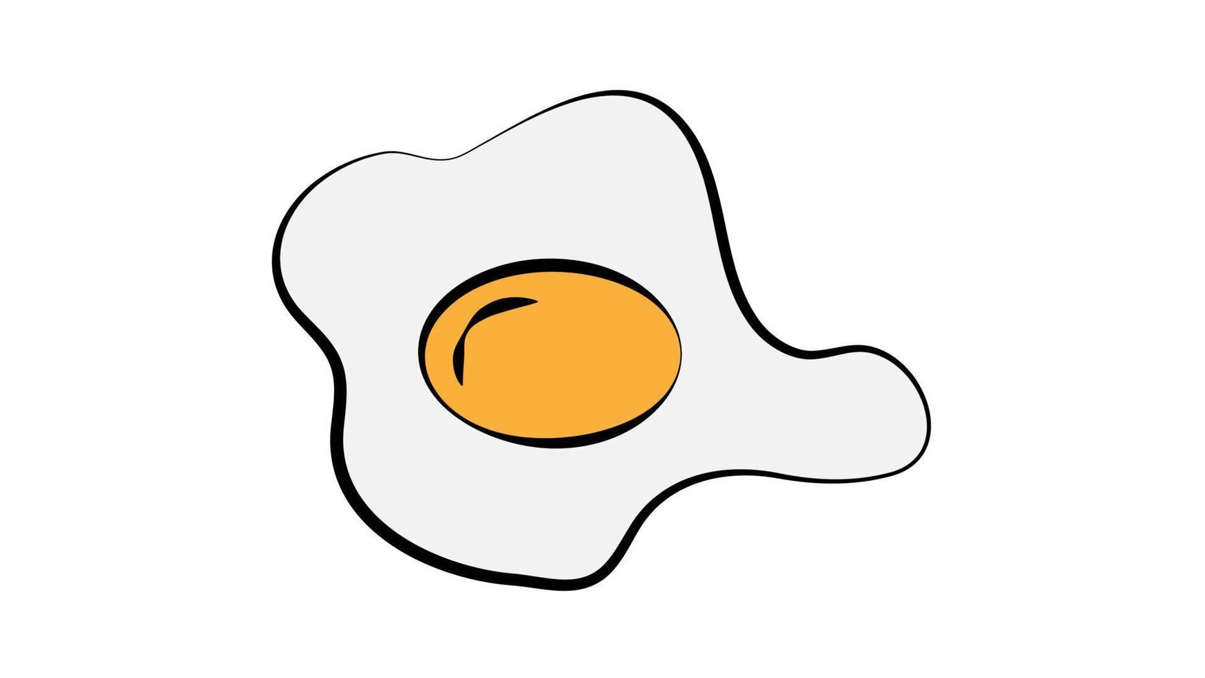 scrambled eggs on a white background, vector illustration. egg with yellow yolk. delicious breakfast. delicious hearty fried eggs. the protein spreads over a flat surface. hearty breakfast