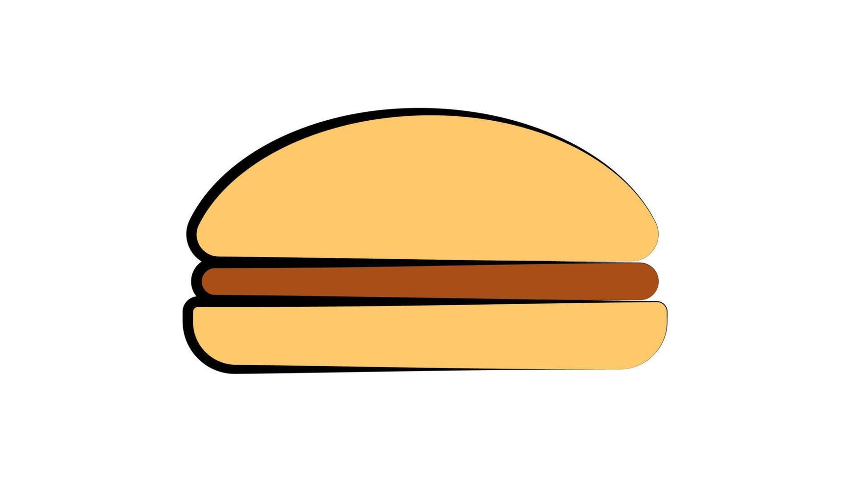 appetizing burger with filling on a white background, vector illustration. vegetarian burger, no meat and cheese, with salad and grass. appetizing diet bun