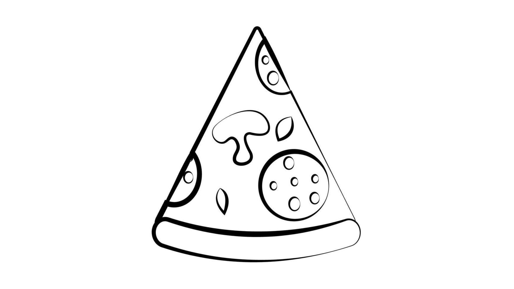 Italian Pizza hand drawn illustration. Pizza slice. Packaging design template. Sketch illustration vector