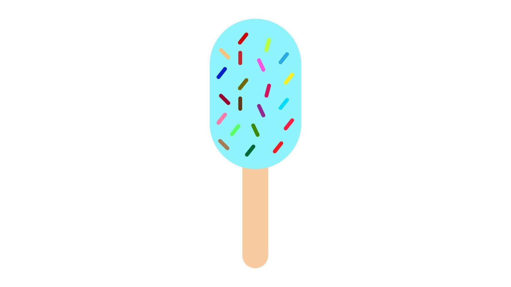 palito de helado con delicioso sabor a fresa rosa helado derretido aislado vector