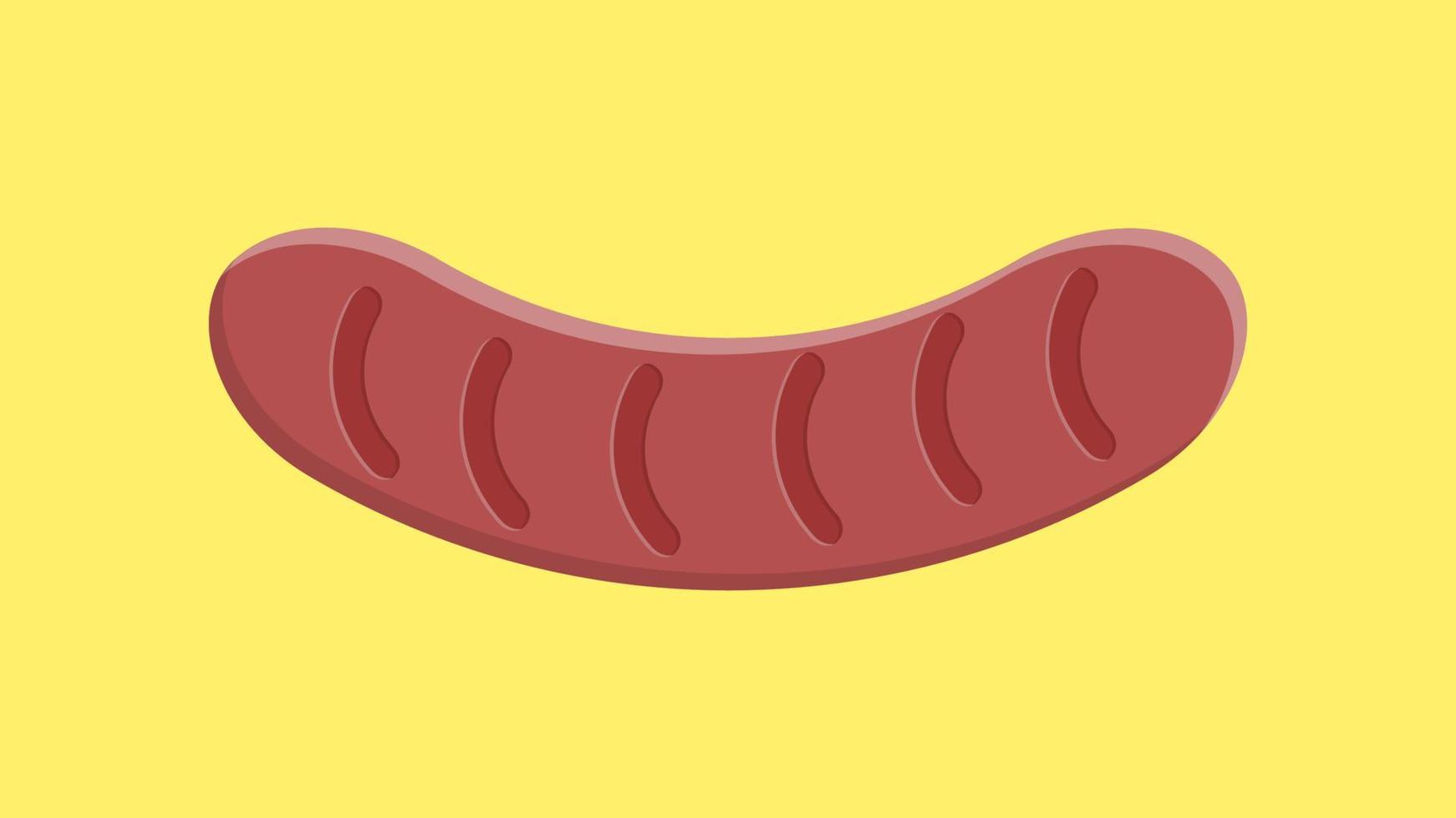 Grilled sausage hand drawn doodle icon. Vector sketch illustration of tasty bratwurst