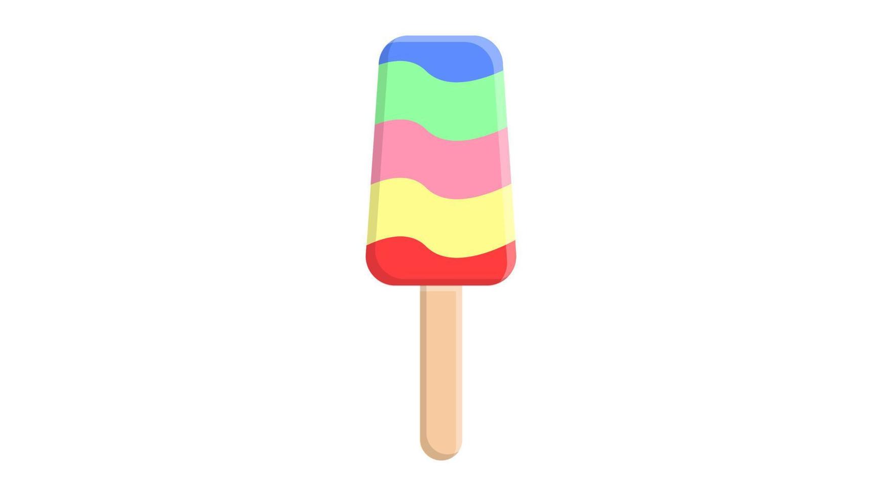 Ice cream. Rainbow colored lgbt symbol. Gay rights concept. Vector illustration isolated on white. Flag of LGBTQ