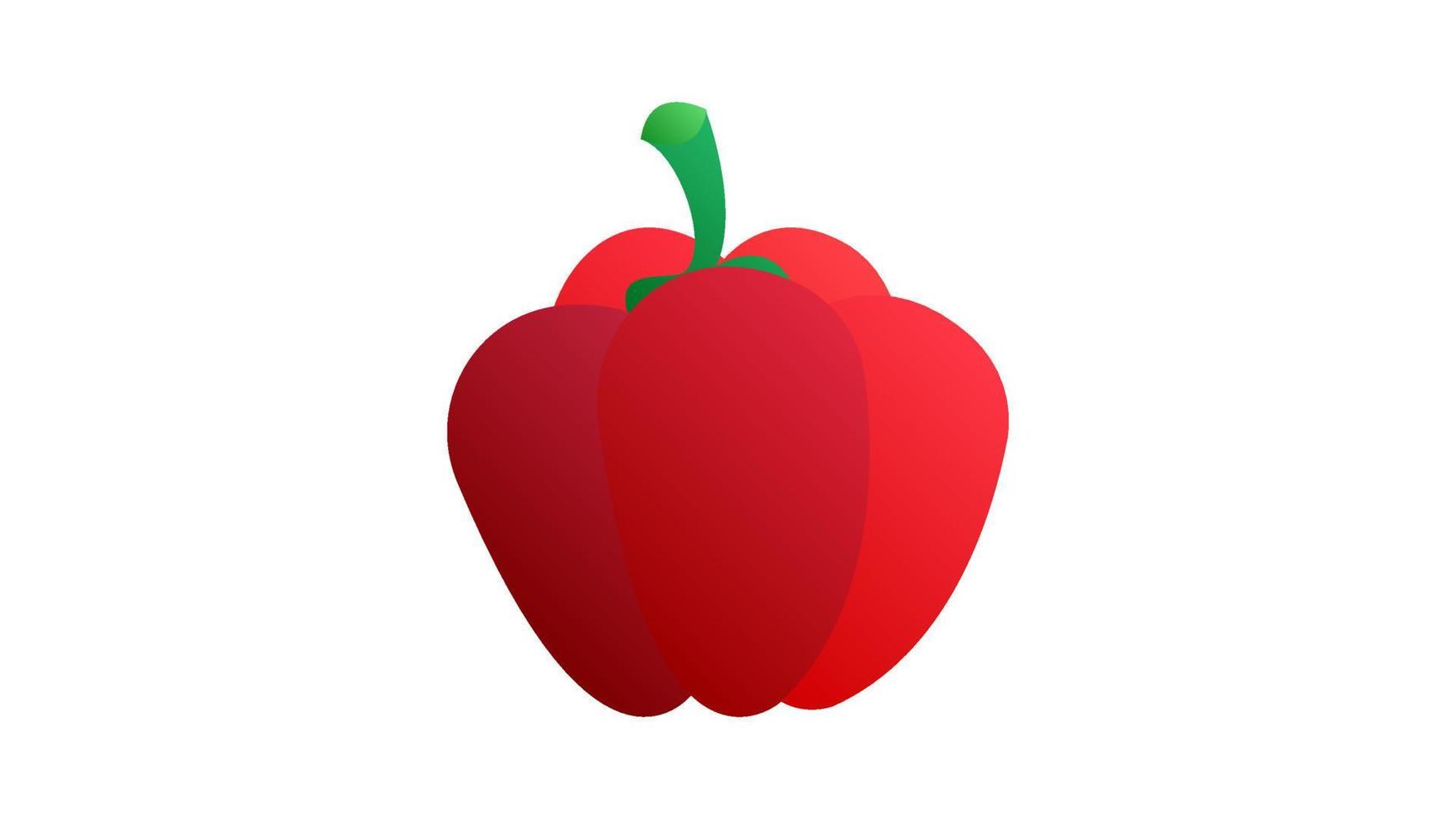 icono aislado de vegetales de pimiento rojo fresco. pimienta para el mercado agrícola, diseño de recetas de ensaladas vegetarianas. ilustración vectorial en estilo plano vector