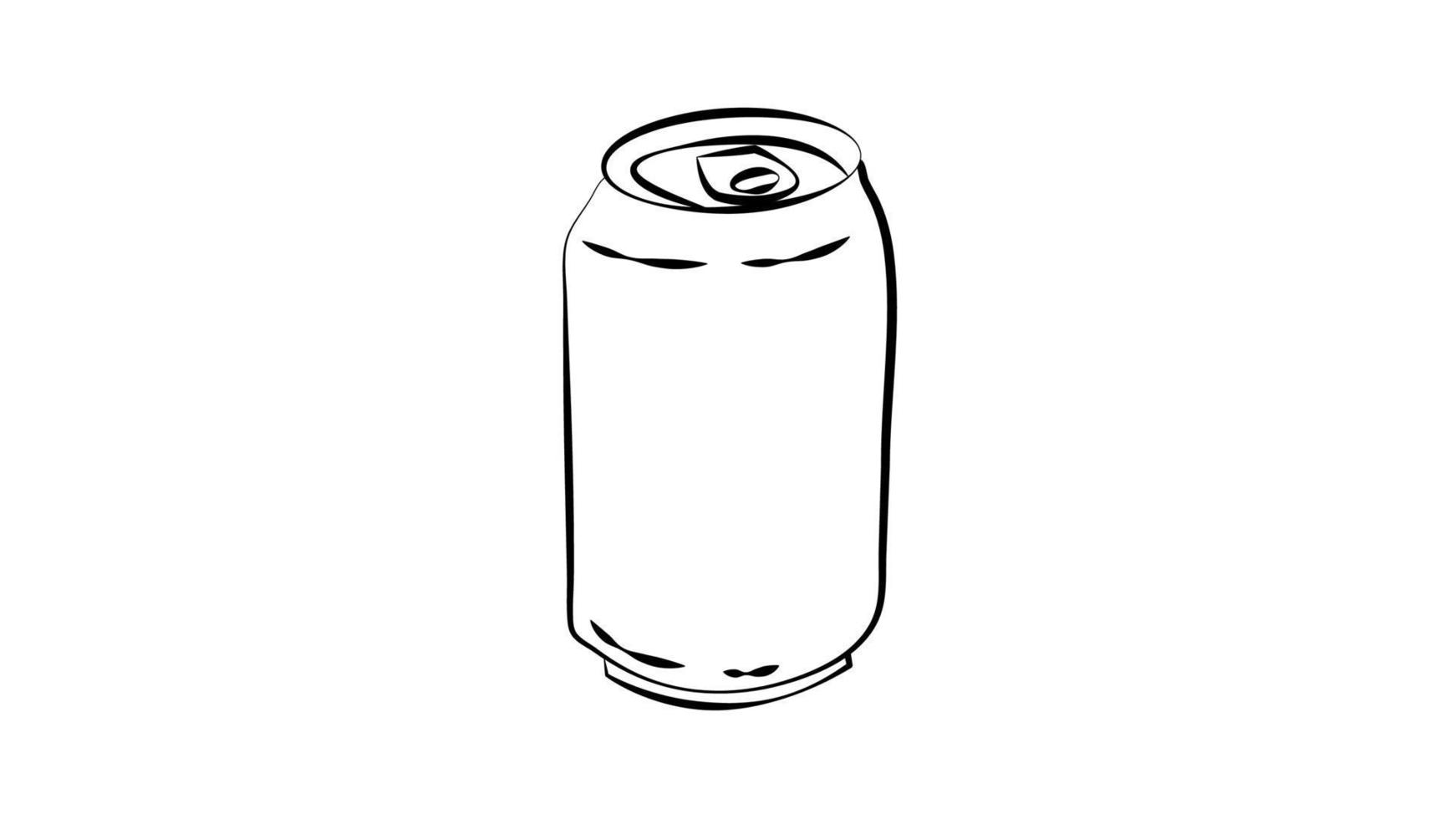 plastic bottle on white background, vector illustration. bottle for drinks and lemonades. black and white illustration in pencil drawing style. water tank