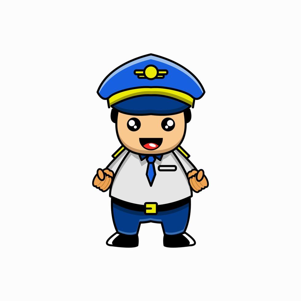 cutevector illustration of airplane pilot mascot vector