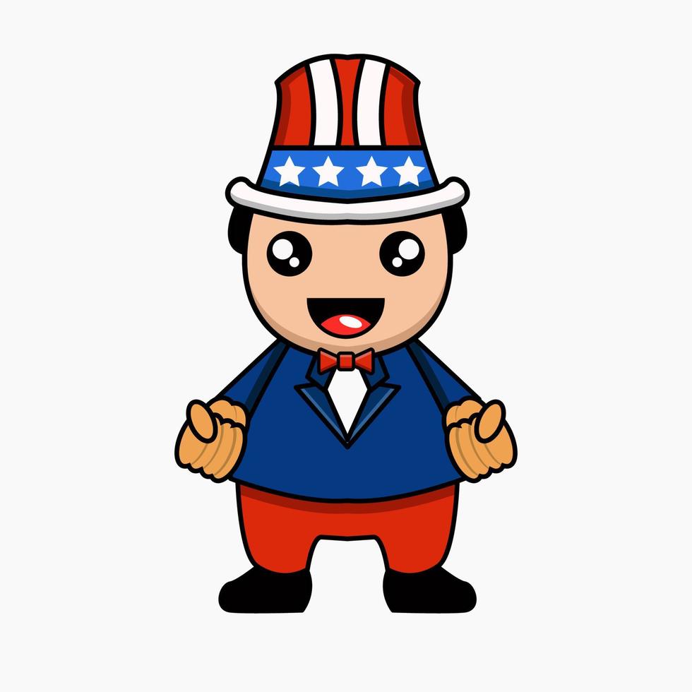 cute vector illustration of american mascot people