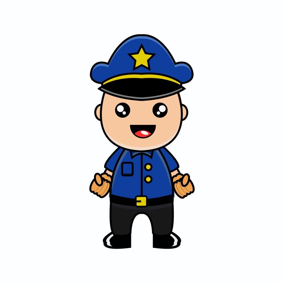 lindo vector de ilustración de mascota de policía