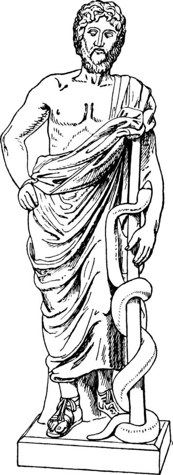 Asclepius vintage illustration. vector
