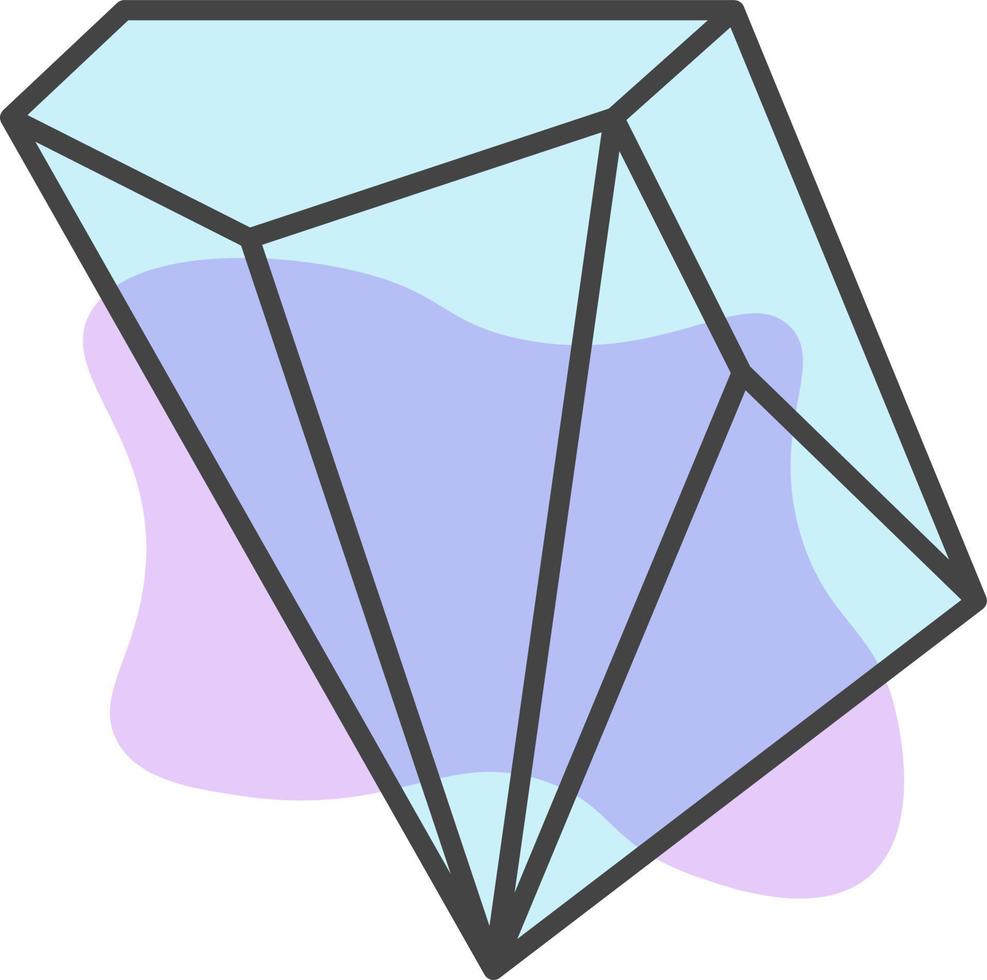Blue diamond rock with lines, illustration, on a white background. vector