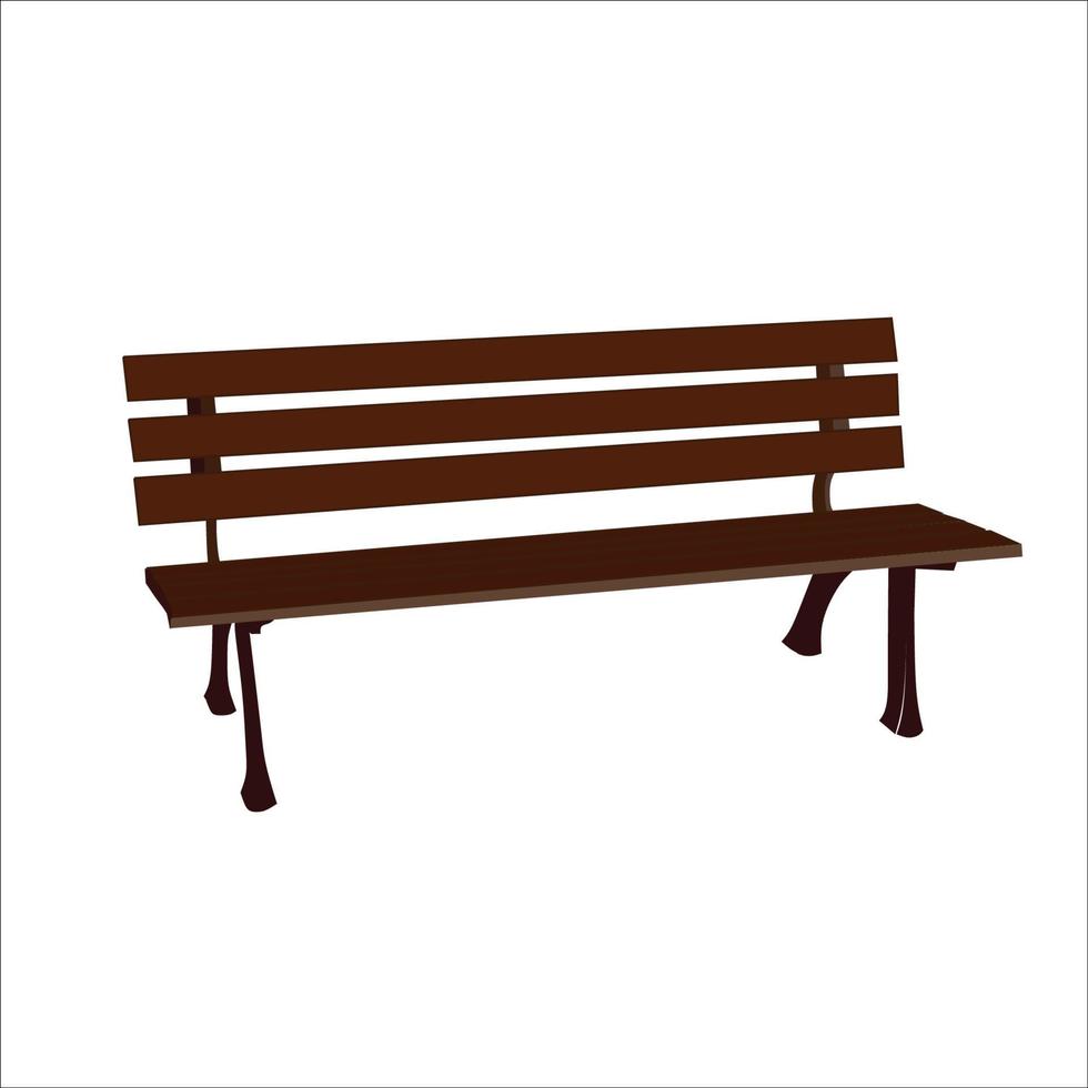 Wooden bench exterior design outdoor brown vector