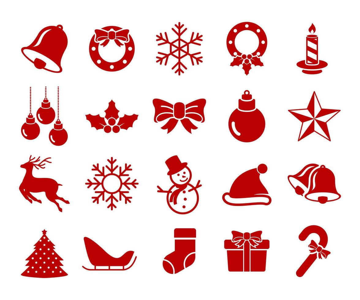 icono simple del día de navidad de diciembre vector