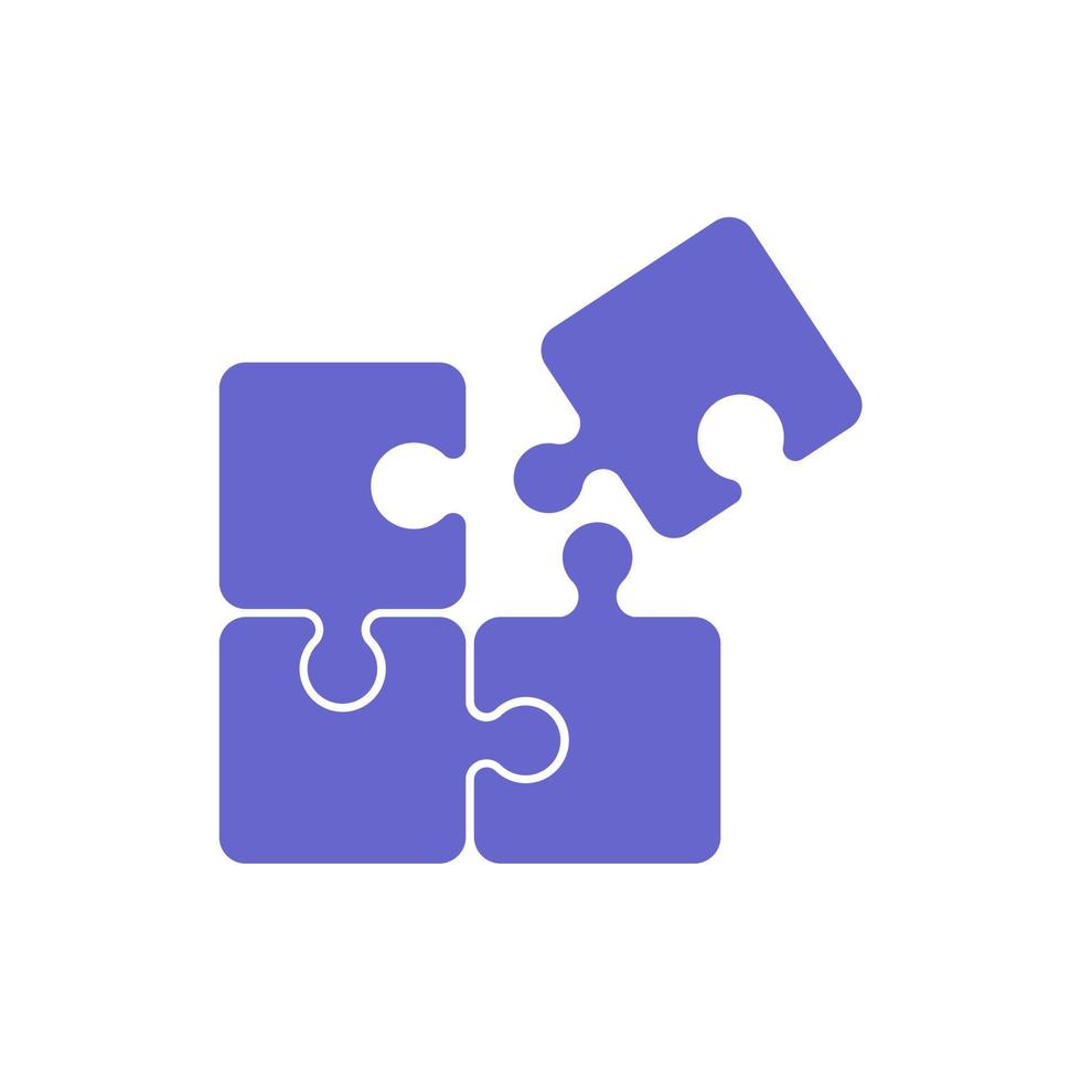 simple puzzle icon on white background vector