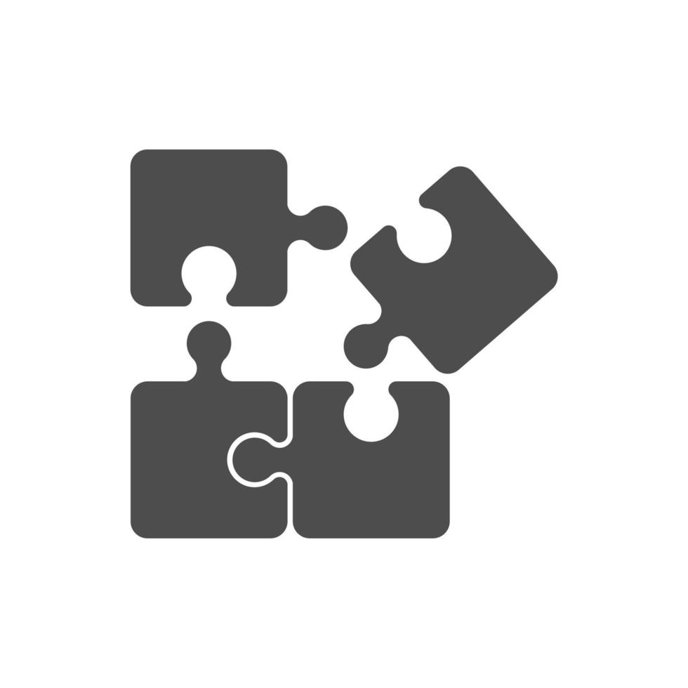 simple puzzle icon on white background vector