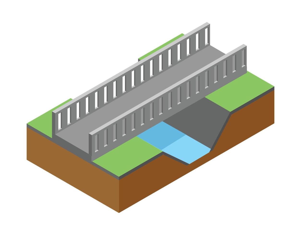 The bridge skyway of urban infrastructure is isometric for games, applications of inspiration and creativity. Suitable for Diagrams, Infographics, And Other Graphic assets vector