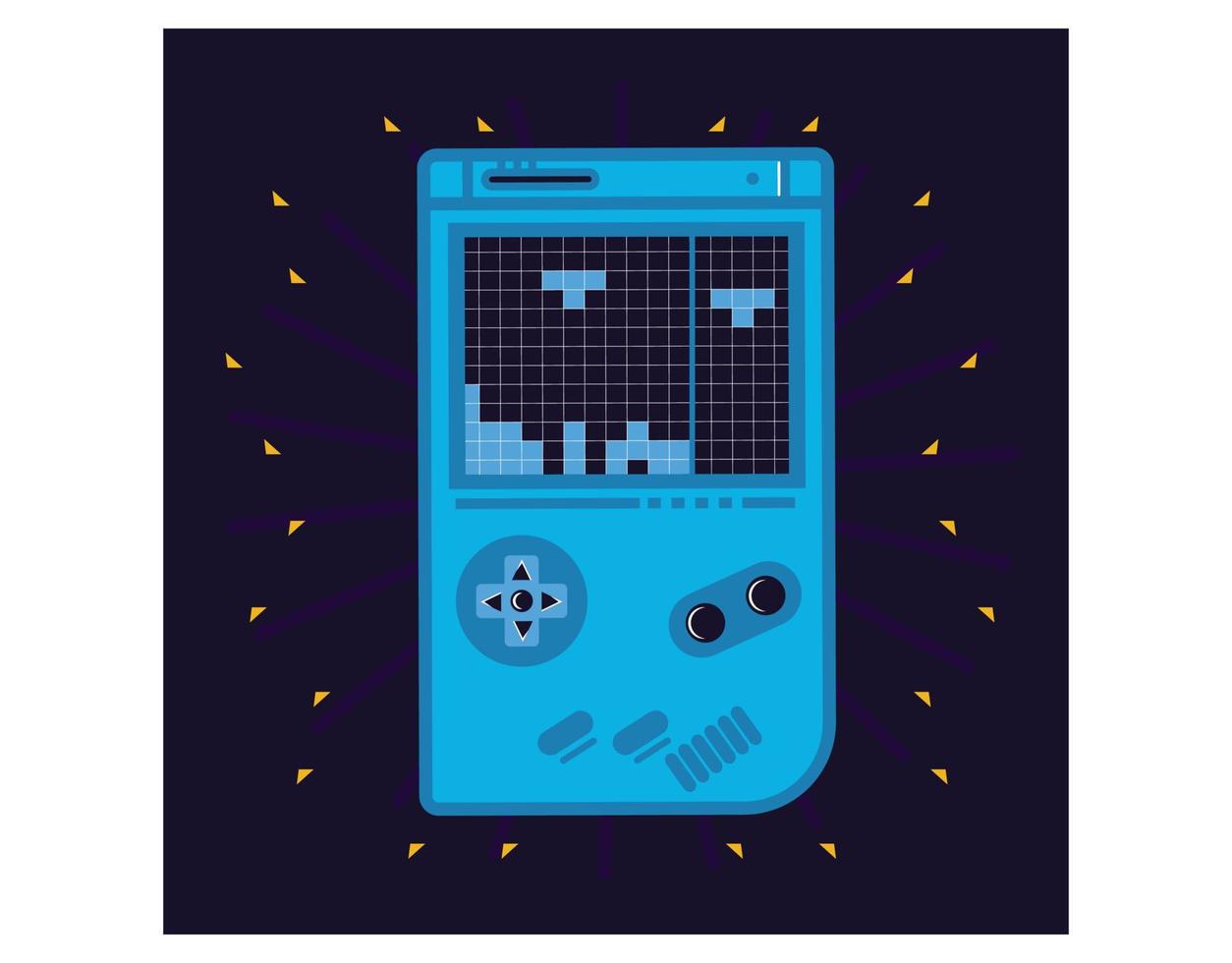 Nintendo GameBoy Console Vector Illustration. Gaming Mascot Logo. Character. Old Retro Games. Flat Cartoon Style Suitable for Web Landing Pages, Banners, Flyers, Stickers, Cards, Backgrounds