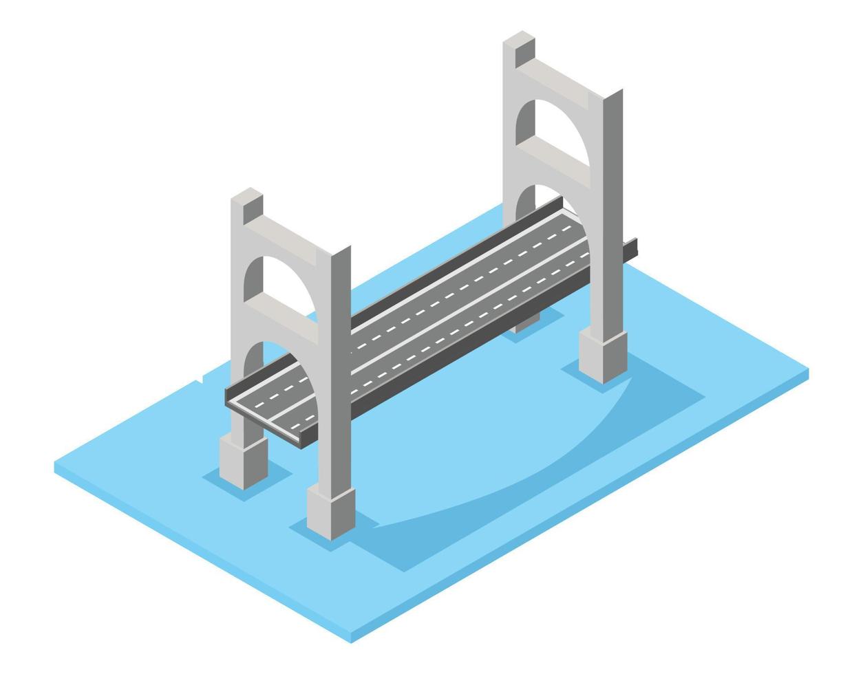 el puente skyway de la infraestructura urbana es isométrico para juegos, aplicaciones de inspiración y creatividad. adecuado para diagramas, infografías y otros recursos gráficos vector