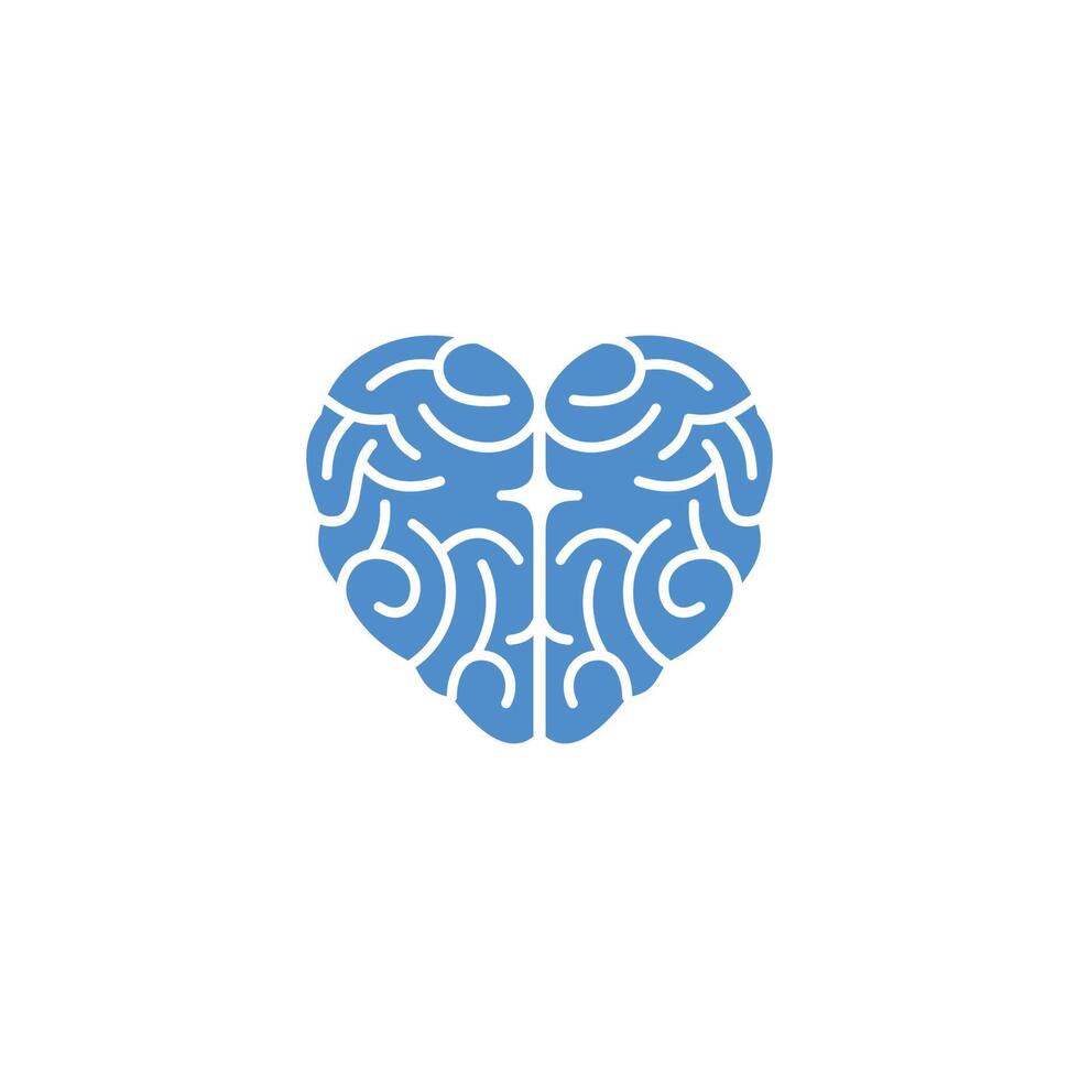 an illustration of a combination of brain and heart vector