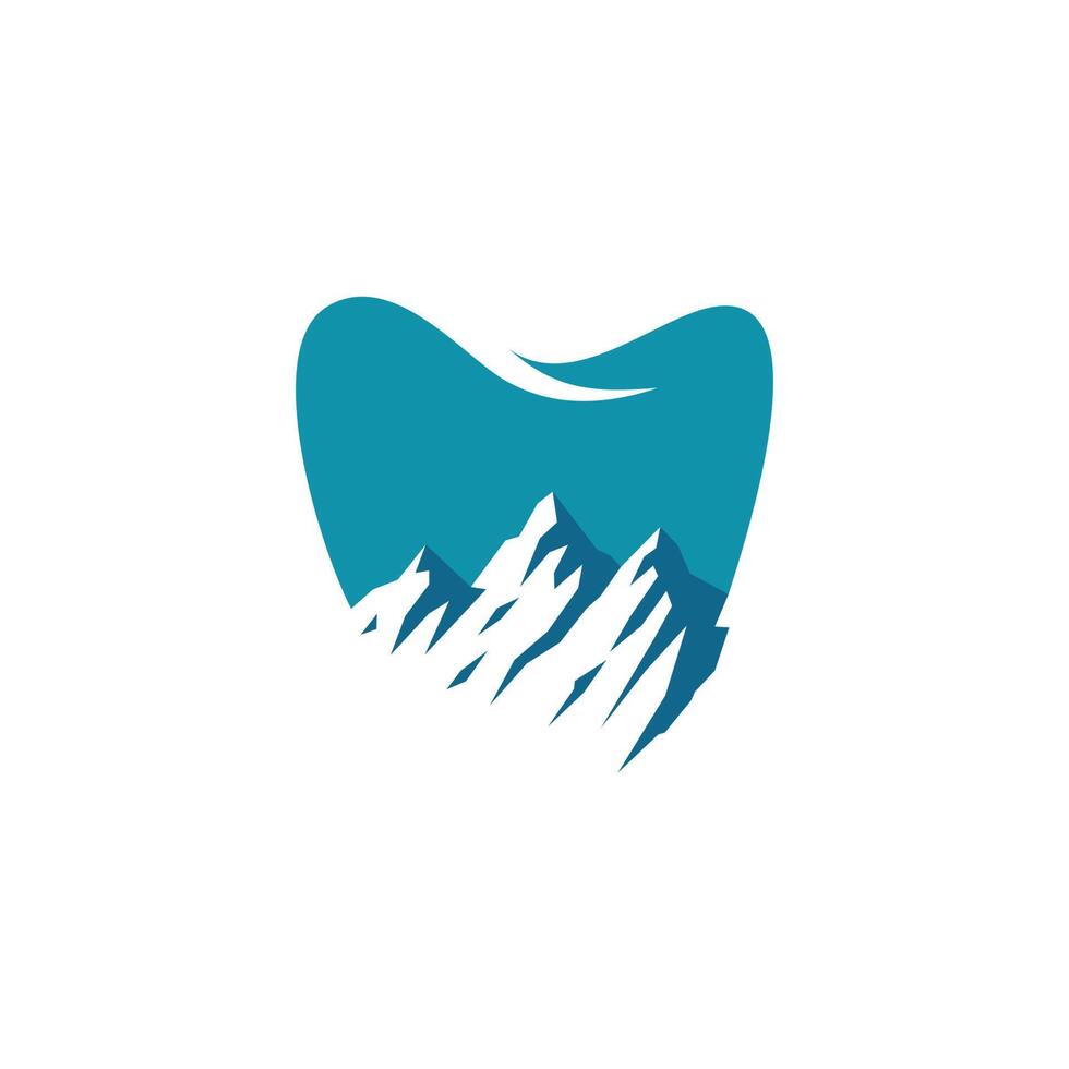 logo illustration of a combination of dental and mountain vector