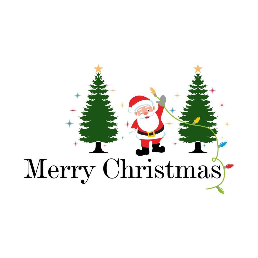 a Santa Claus illustration logo depicting Merry Christmas vector