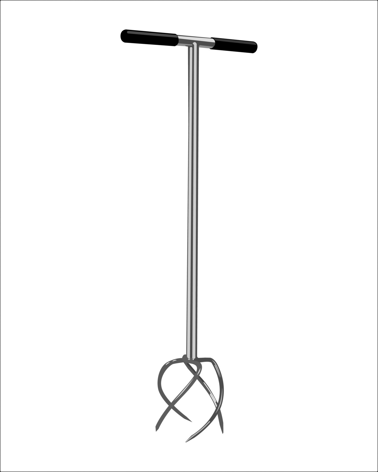 Vector Illustration of Manual Hand Twist tiller garden claw cultivator