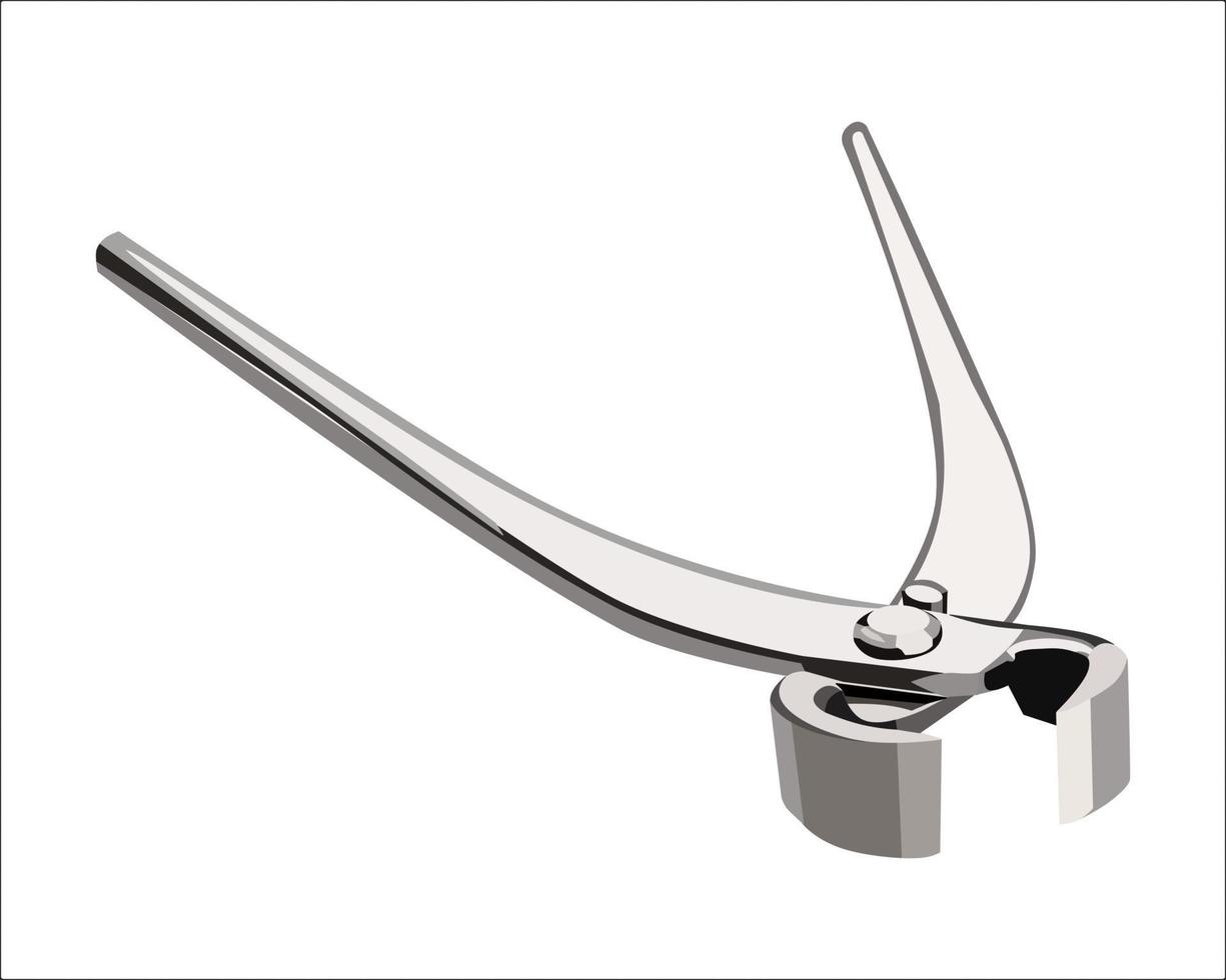 Vector Illustration of Professional Grade 215 Mm Root Cutter Bonsai Tools Alloy Steel isolated on white background. Gardening hand tools