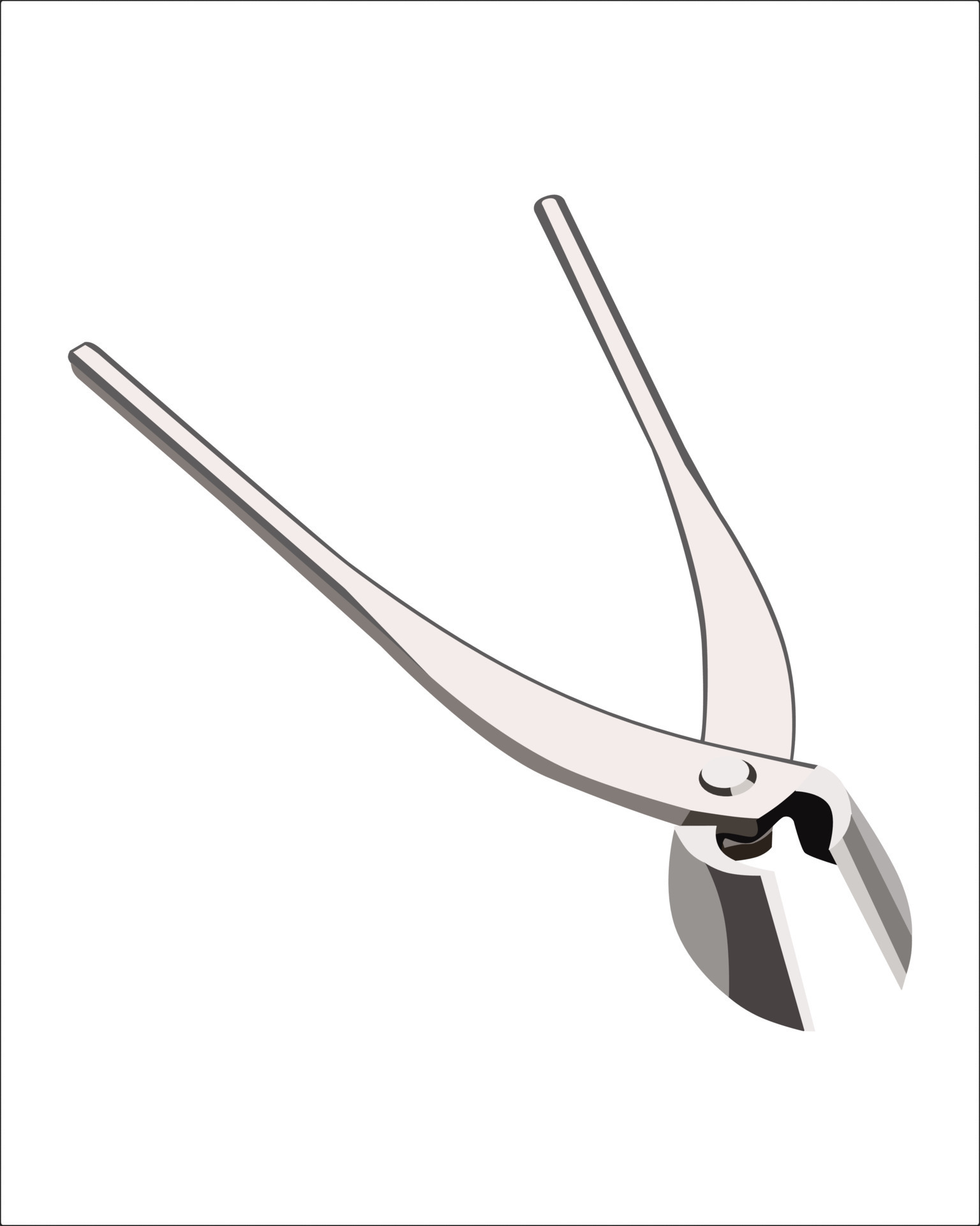 Vector Illustration of Professional grade 280 mm branch cutter straight  edge cutter bonsai tools Alloy Steel isolated on white background.  Gardening hand tools 13863847 Vector Art at Vecteezy