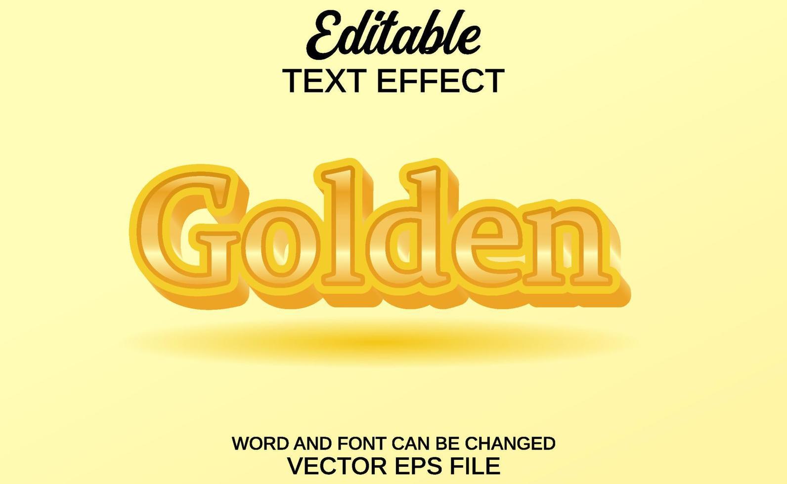 editable text effect golden vector