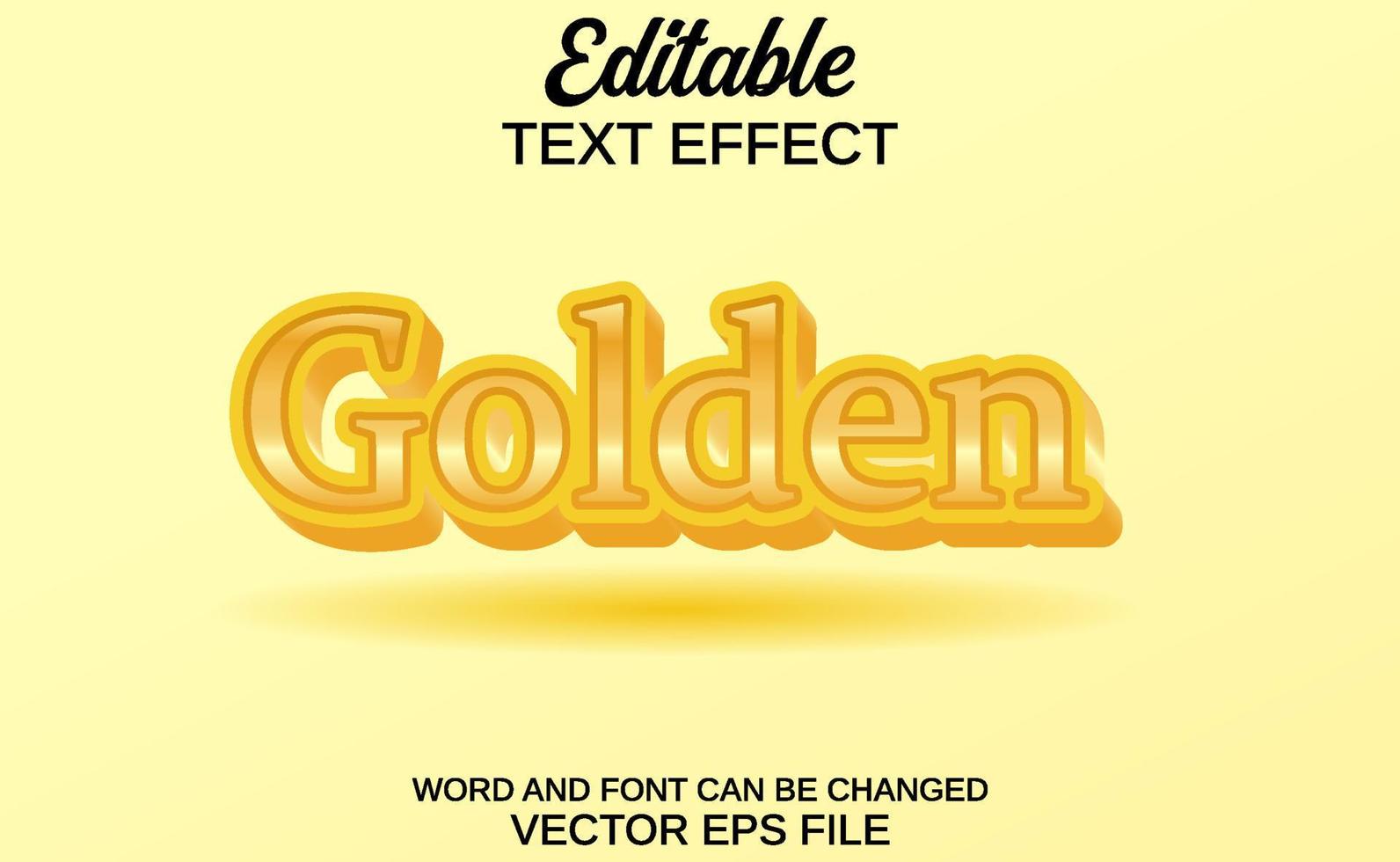 efecto de texto editable dorado vector