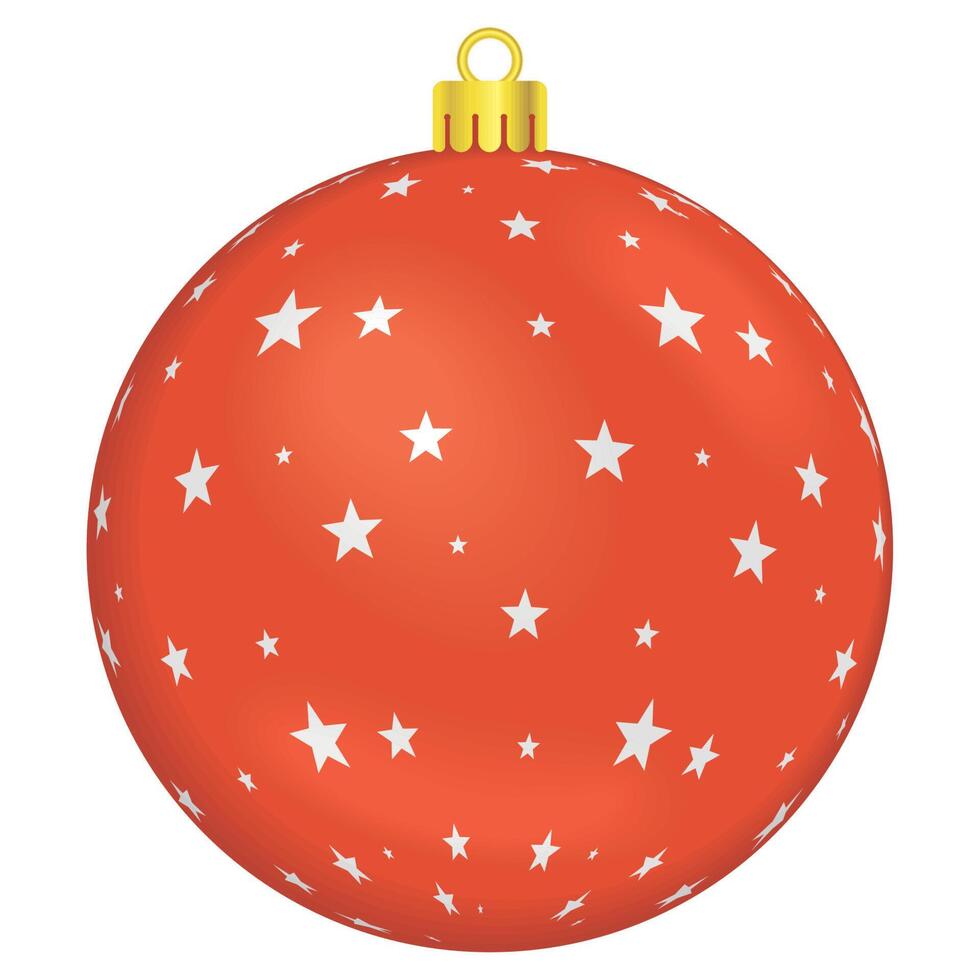 red starry christmas ball vector