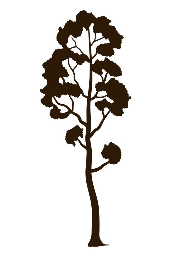 tree plant forest silhouette vector