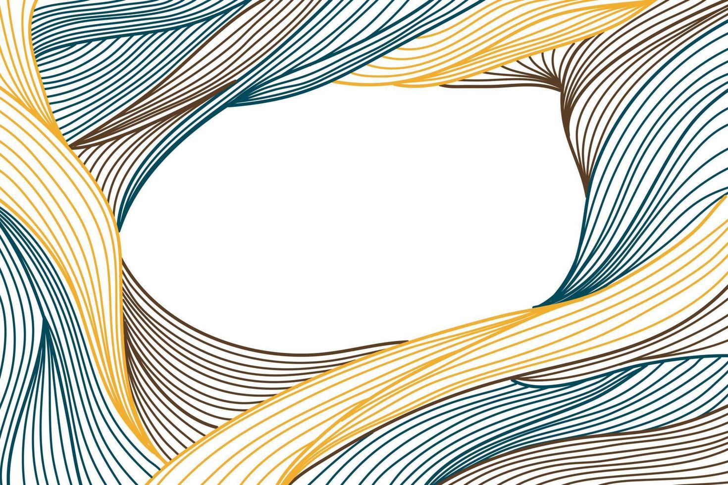 fondo abstracto japonés diseño línea curva dibujado a mano colorido plantilla vector
