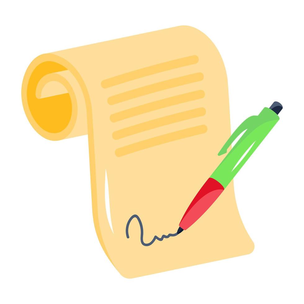 Easy to use flat icon of writing vector