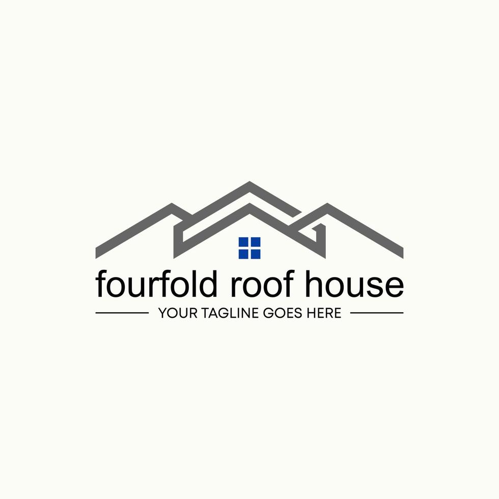 Simple and unique shape line four fold roof house homes image graphic icon logo design abstract concept vector stock. Can be used as symbol related to property or living
