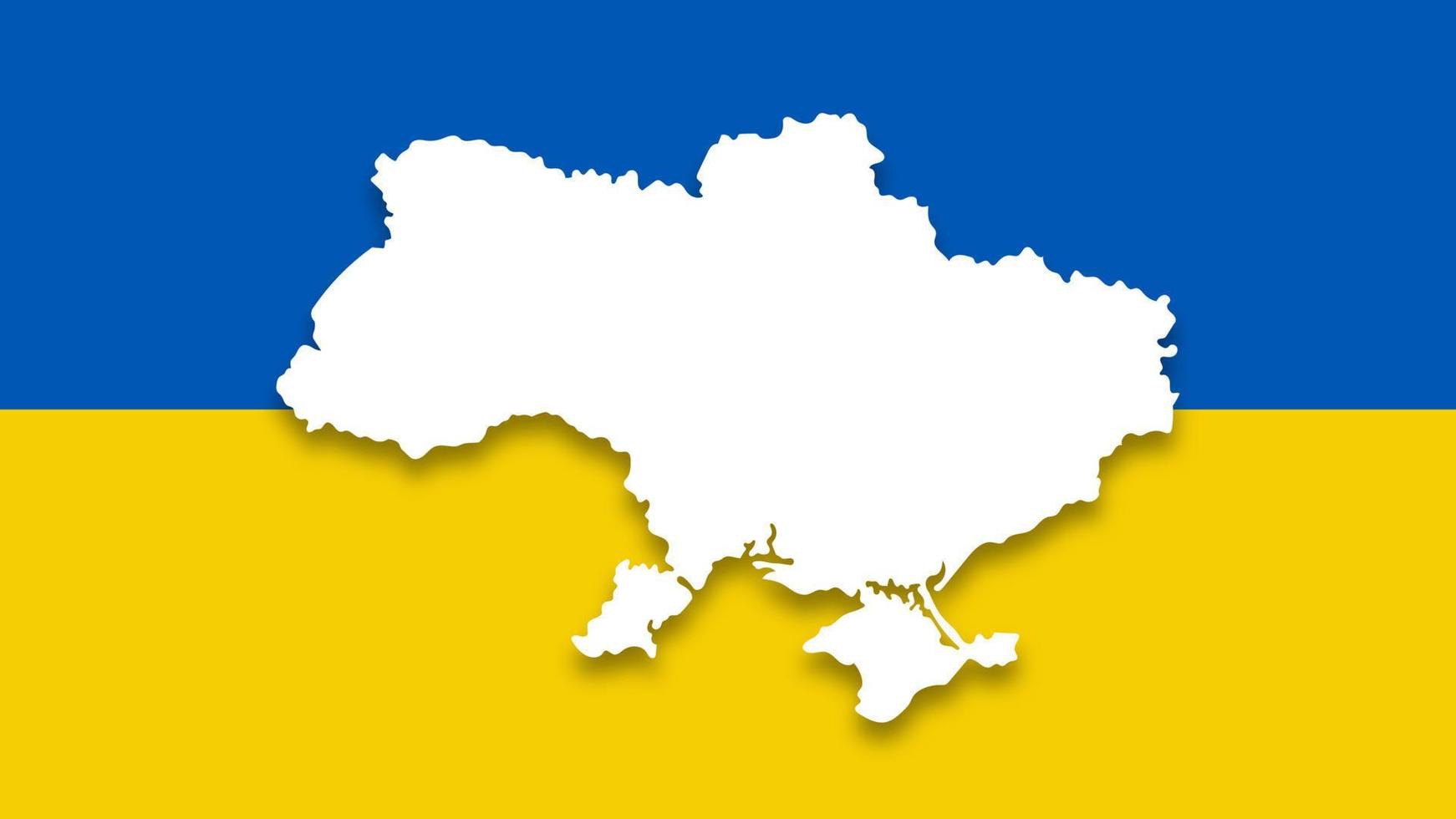 Ukraine flag with map. Abstract national flag of Ukraine. Ukraine flag background. Ukraine flag and map vector illustration.