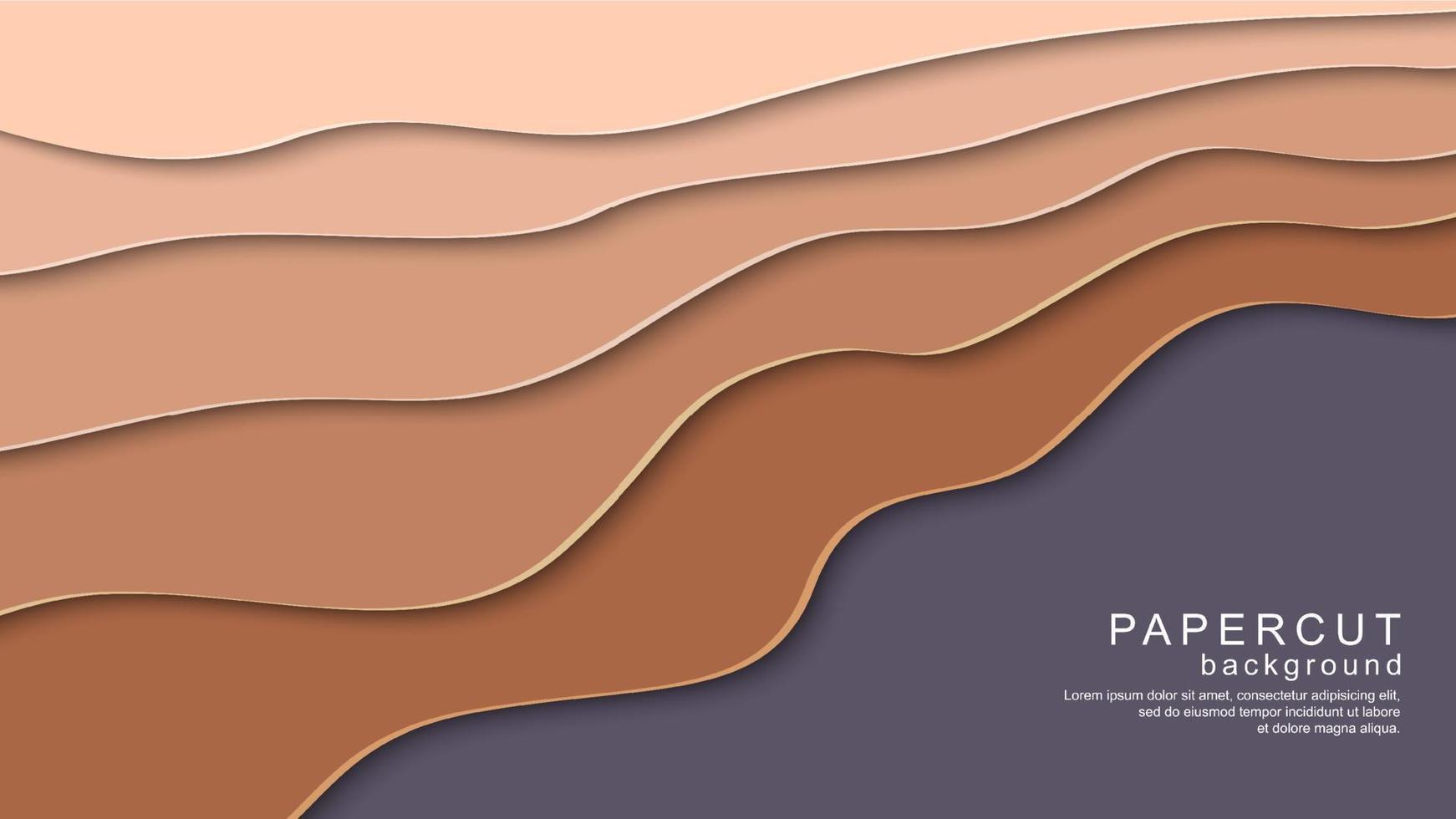 Abstract paper cut background with wavy design vector