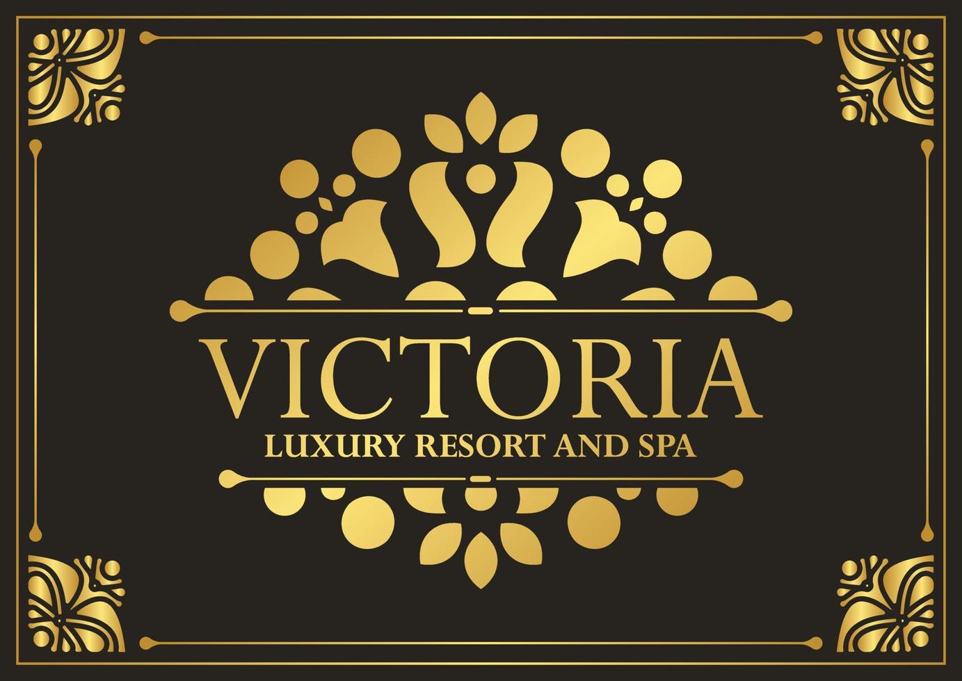 Luxury hotel label template. Trendy vintage royal ornament frames illustration vector
