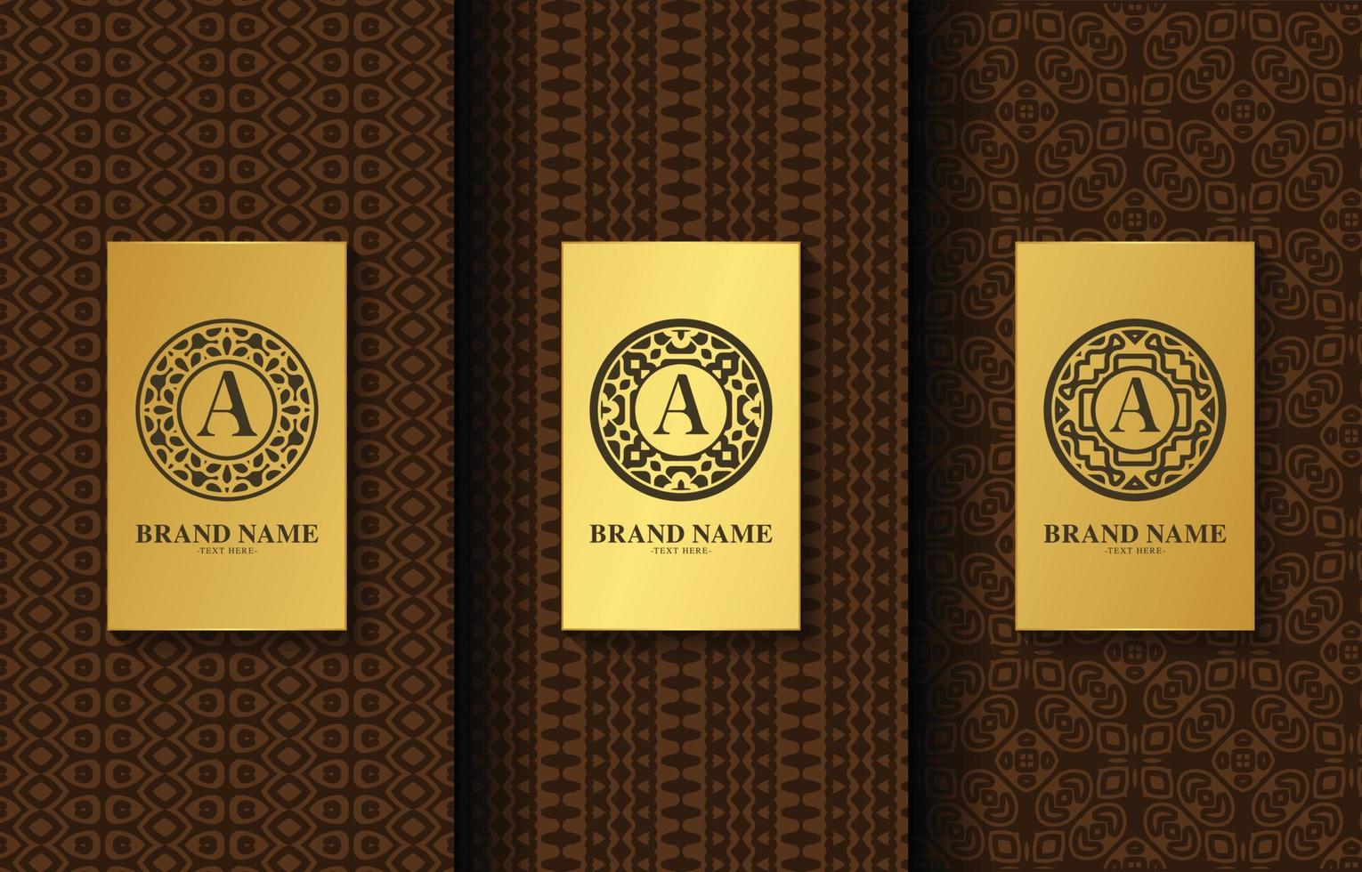 Set of luxury retro labels with calligraphic vector logo. Antique monogram collection
